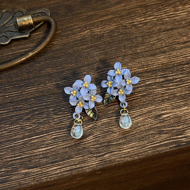 Blue Orchid Drop Earrings