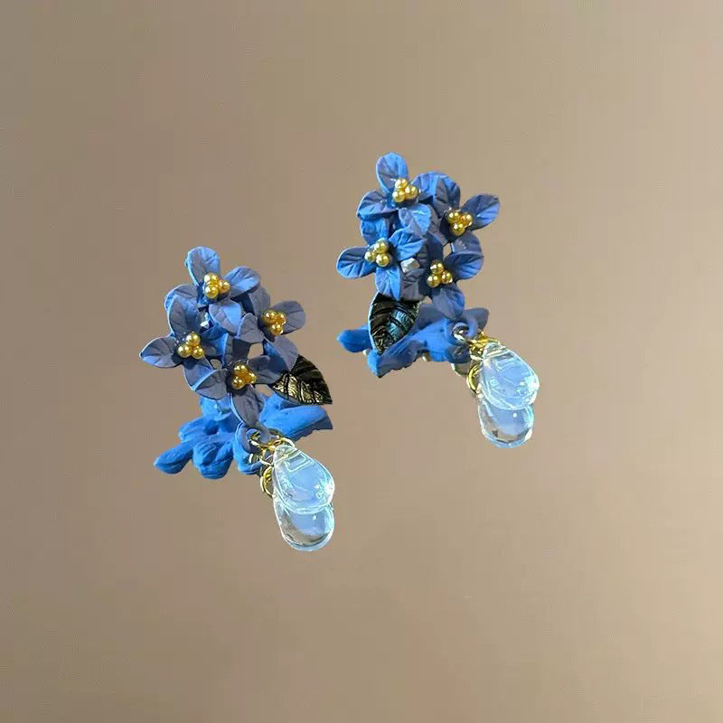 Blue Orchid Drop Earrings