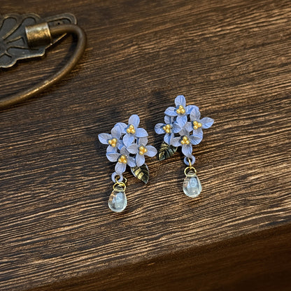 Blue Orchid Drop Earrings