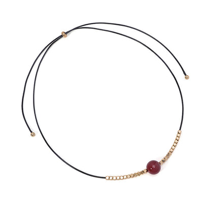 Red Bead Cord Necklace