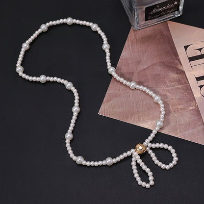 Glass Bead Bow Necklace