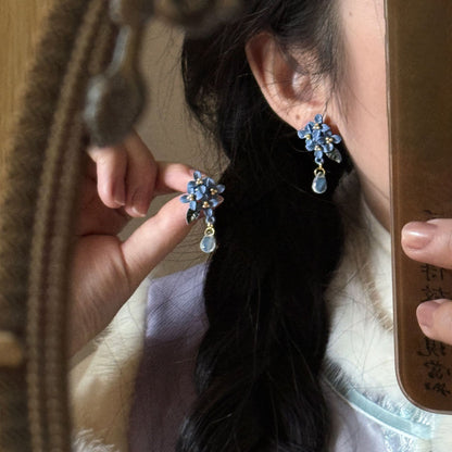 Blue Orchid Drop Earrings